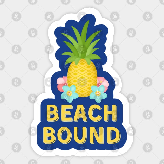 Beach Bound Pineapple Gift for Traveler Road Trip Tropical Island Sticker by InnerMagic